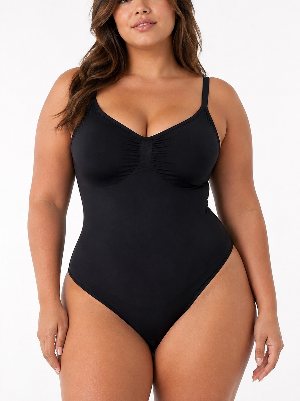 SHAPERX Black Shapewear Brief Bodysuit